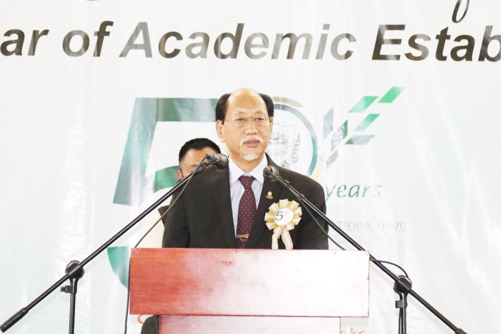 CM Neiphiu Rio gracing the 50th Anniversary of Khelhoshe Polytechnic Atoizu on October 29.